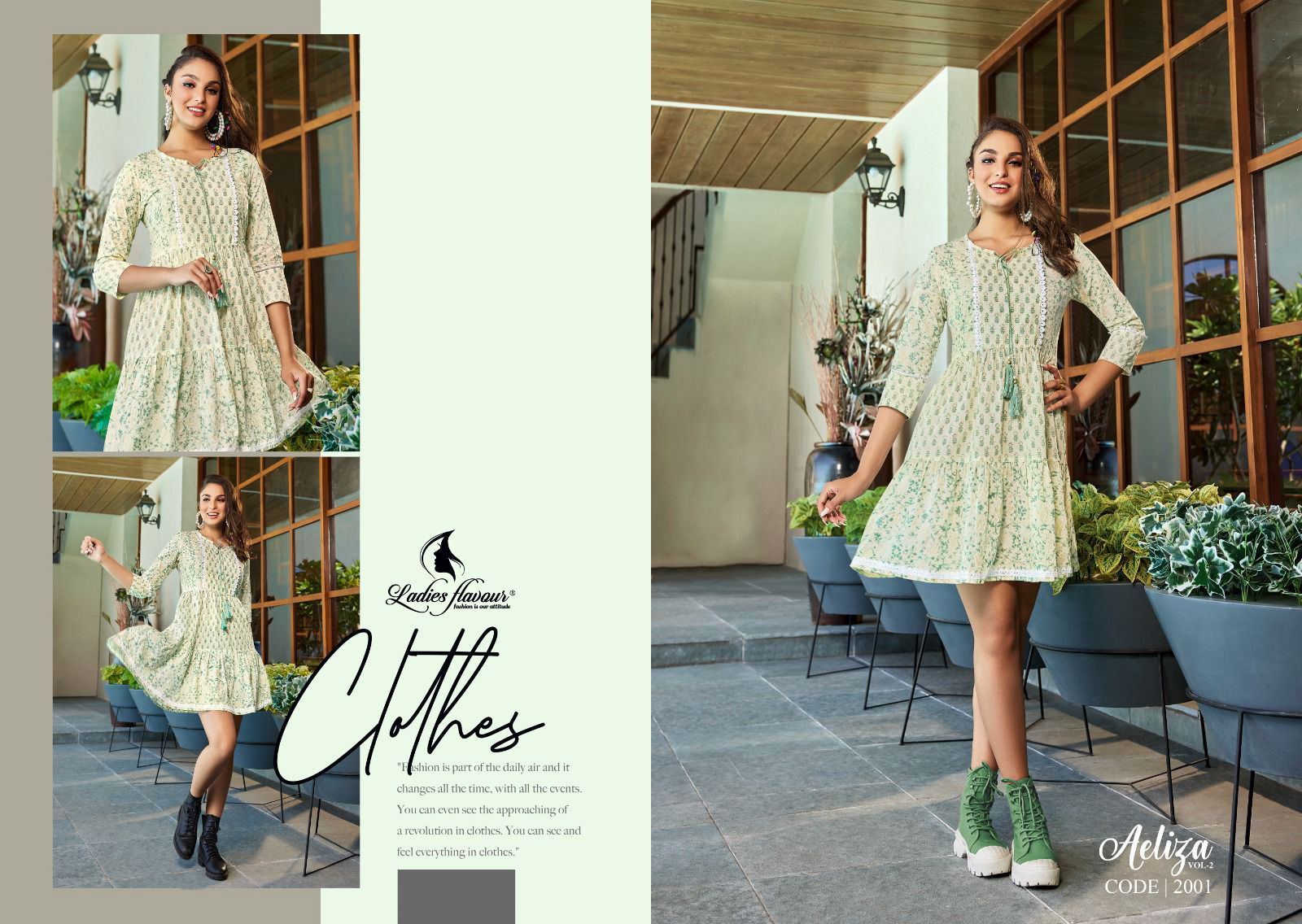 Aeliza Vol 2 By Ladies Flavour Cotton Short Kurtis Catalog
